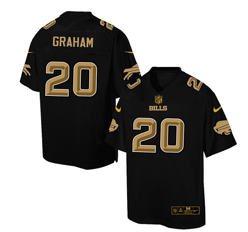 Men's Elite Corey Graham Nike Jersey Black - #20 Pro Line Gold Collection NFL Buffalo Bills